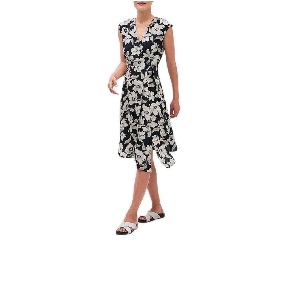 Banana Republic All Seasons Midi‎ Wrap Dress Floral Dress Size 2 Petite